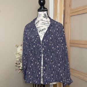 Evan Picone Women's Button Up Long Sleeve Shirt Blouse Multicolor Size 8